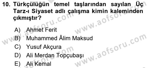 Rusya Tarihi Dersi 2023 - 2024 Yılı (Final) Dönem Sonu Sınav Soruları 10. Soru