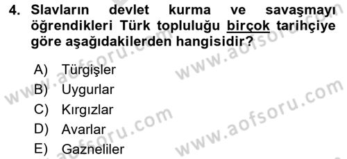 Rusya Tarihi Dersi 2023 - 2024 Yılı (Final) Dönem Sonu Sınav Soruları 4. Soru
