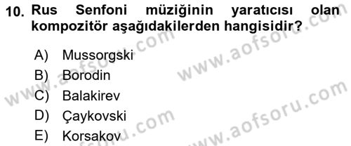 Rusya Tarihi Dersi 2023 - 2024 Yılı Yaz Okulu Sınav Soruları 10. Soru