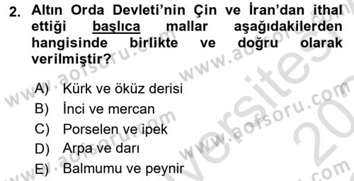 Rusya Tarihi Dersi 2023 - 2024 Yılı Yaz Okulu Sınav Soruları 2. Soru