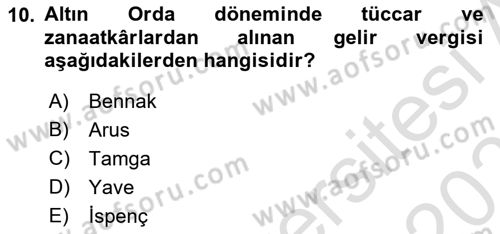 Rusya Tarihi Dersi 2024 - 2025 Yılı (Vize) Ara Sınav Soruları 10. Soru
