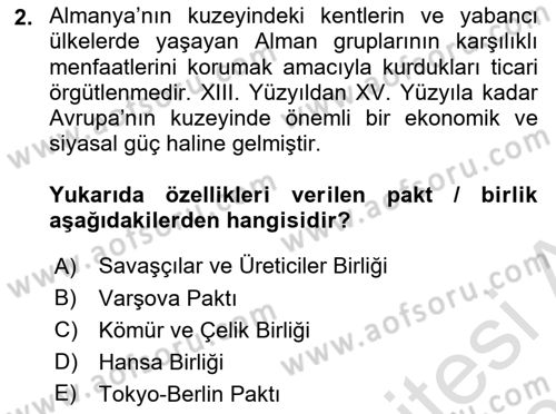 Rusya Tarihi Dersi 2024 - 2025 Yılı (Vize) Ara Sınav Soruları 2. Soru