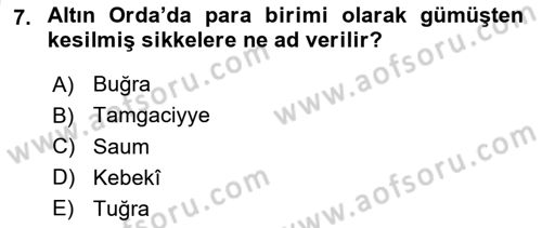 Rusya Tarihi Dersi 2024 - 2025 Yılı (Vize) Ara Sınav Soruları 7. Soru