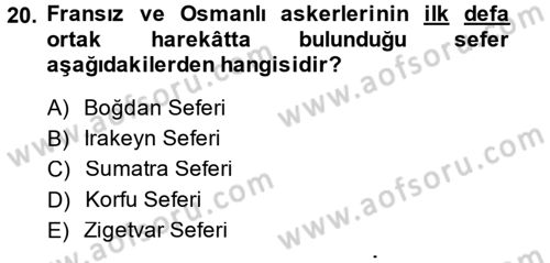 Osmanlı Tarihi (1300-1566) Dersi 2014 - 2015 Yılı (Final) Dönem Sonu Sınav Soruları 20. Soru