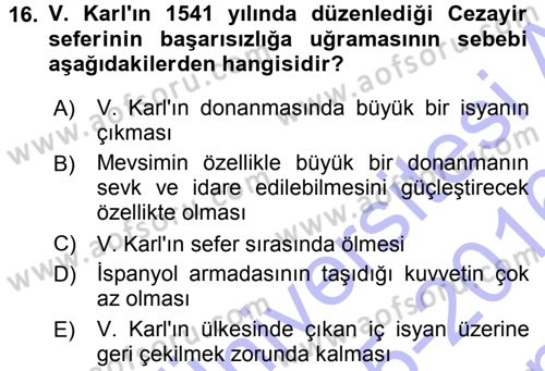 Osmanlı Tarihi (1300-1566) Dersi 2015 - 2016 Yılı (Final) Dönem Sonu Sınav Soruları 16. Soru