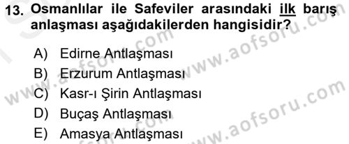 Osmanlı Tarihi (1300-1566) Dersi 2016 - 2017 Yılı (Final) Dönem Sonu Sınav Soruları 13. Soru