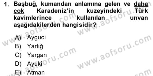 Osmanlı Tarihi (1300-1566) Dersi Ara Sınavı Deneme Sınav Soruları 1. Soru
