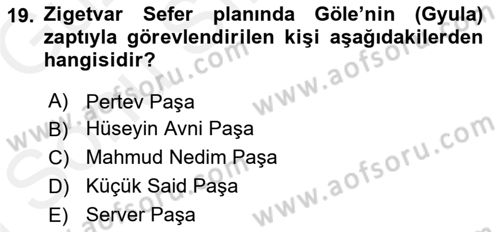 Osmanlı Tarihi (1300-1566) Dersi 2018 - 2019 Yılı (Final) Dönem Sonu Sınav Soruları 19. Soru