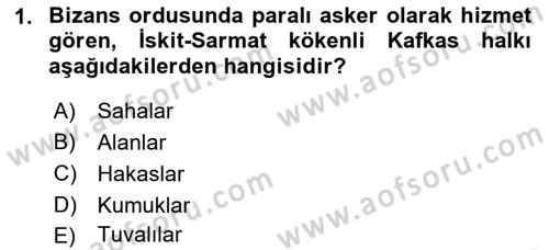 Osmanlı Tarihi (1300-1566) Dersi 2019 - 2020 Yılı (Vize) Ara Sınav Soruları 1. Soru