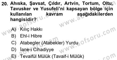 Osmanlı Tarihi (1300-1566) Dersi 2020 - 2021 Yılı Yaz Okulu Sınav Soruları 20. Soru