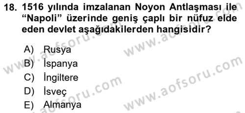 Osmanlı Tarihi (1300-1566) Dersi 2022 - 2023 Yılı Yaz Okulu Sınav Soruları 18. Soru