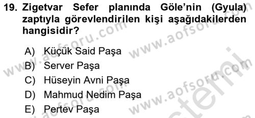 Osmanlı Tarihi (1300-1566) Dersi 2023 - 2024 Yılı Yaz Okulu Sınav Soruları 19. Soru