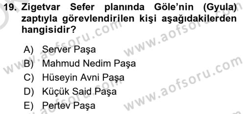 Osmanlı Tarihi (1300-1566) Dersi 2024 - 2025 Yılı Yaz Okulu Sınav Soruları 19. Soru