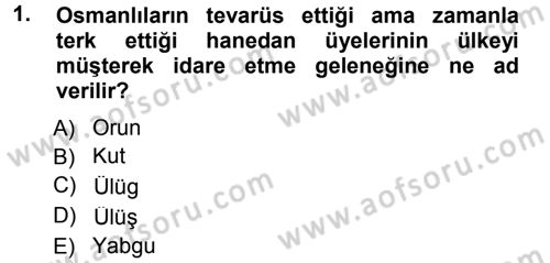 Osmanlı Merkez ve Taşra Teşkilatı Dersi 2012 - 2013 Yılı (Final) Dönem Sonu Sınav Soruları 1. Soru