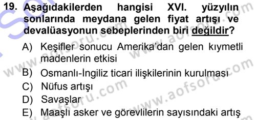 Osmanlı Merkez ve Taşra Teşkilatı Dersi 2012 - 2013 Yılı (Final) Dönem Sonu Sınav Soruları 19. Soru