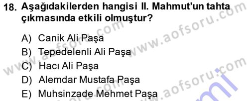 Osmanlı Merkez ve Taşra Teşkilatı Dersi 2013 - 2014 Yılı (Final) Dönem Sonu Sınav Soruları 18. Soru
