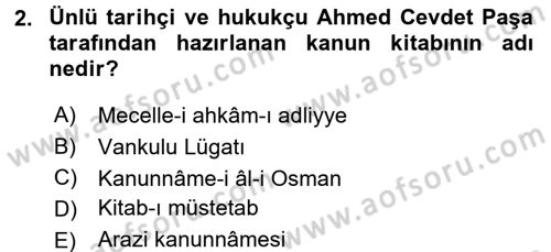 Osmanlı Merkez ve Taşra Teşkilatı Dersi 2015 - 2016 Yılı (Final) Dönem Sonu Sınav Soruları 2. Soru