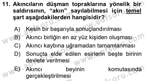 Osmanlı Merkez ve Taşra Teşkilatı Dersi 2018 - 2019 Yılı (Vize) Ara Sınav Soruları 11. Soru