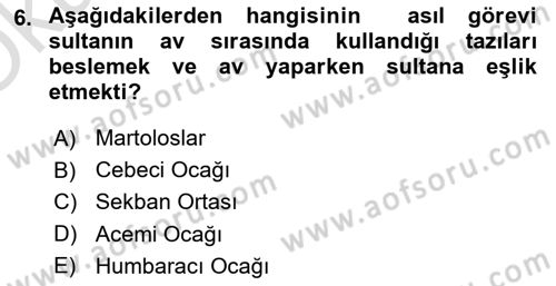 Osmanlı Merkez ve Taşra Teşkilatı Dersi 2021 - 2022 Yılı Yaz Okulu Sınav Soruları 6. Soru