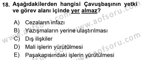 Osmanlı Merkez ve Taşra Teşkilatı Dersi 2022 - 2023 Yılı (Final) Dönem Sonu Sınav Soruları 18. Soru