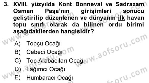 Osmanlı Merkez ve Taşra Teşkilatı Dersi 2023 - 2024 Yılı Yaz Okulu Sınav Soruları 3. Soru