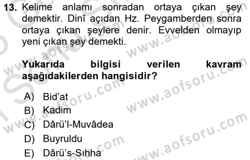 Osmanlı Merkez ve Taşra Teşkilatı Dersi 2024 - 2025 Yılı (Final) Dönem Sonu Sınav Soruları 13. Soru