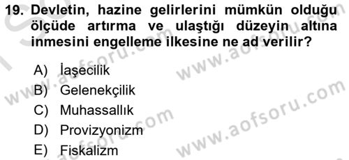 Osmanlı Merkez ve Taşra Teşkilatı Dersi 2025 - 2026 Yılı (Final) Dönem Sonu Sınav Soruları 19. Soru