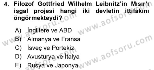 Osmanlı Tarihi (1789-1876) Dersi 2015 - 2016 Yılı (Final) Dönem Sonu Sınav Soruları 4. Soru