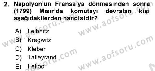 Osmanlı Tarihi (1789-1876) Dersi 2016 - 2017 Yılı (Final) Dönem Sonu Sınav Soruları 2. Soru