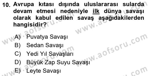 Osmanlı Tarihi (1789-1876) Dersi 2023 - 2024 Yılı (Vize) Ara Sınav Soruları 10. Soru