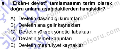 Osmanlı Türkçesi Metinleri 1 Dersi 2013 - 2014 Yılı (Vize) Ara Sınav Soruları 6. Soru