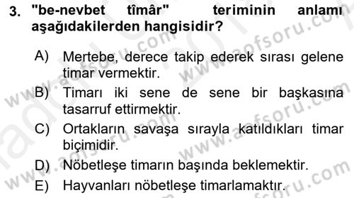 Osmanlı Türkçesi Metinleri 1 Dersi 2018 - 2019 Yılı (Vize) Ara Sınav Soruları 3. Soru