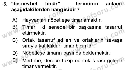 Osmanlı Türkçesi Metinleri 1 Dersi 2018 - 2019 Yılı Yaz Okulu Sınav Soruları 3. Soru