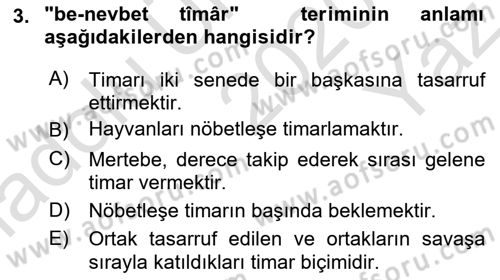 Osmanlı Türkçesi Metinleri 1 Dersi 2020 - 2021 Yılı Yaz Okulu Sınav Soruları 3. Soru