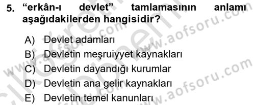 Osmanlı Türkçesi Metinleri 1 Dersi 2021 - 2022 Yılı (Vize) Ara Sınav Soruları 5. Soru