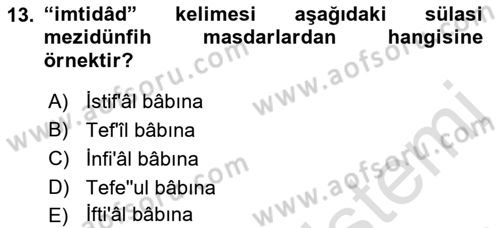 Osmanlı Türkçesi Metinleri 1 Dersi 2022 - 2023 Yılı Yaz Okulu Sınav Soruları 13. Soru