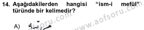 Osmanlı Türkçesi Metinleri 1 Dersi 2024 - 2025 Yılı (Vize) Ara Sınav Soruları 14. Soru