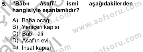 Osmanlı Türkçesi Metinleri 2 Dersi 2012 - 2013 Yılı (Vize) Ara Sınav Soruları 5. Soru