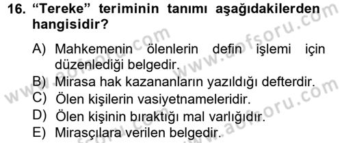 Osmanlı Türkçesi Metinleri 2 Dersi 2012 - 2013 Yılı (Final) Dönem Sonu Sınav Soruları 16. Soru