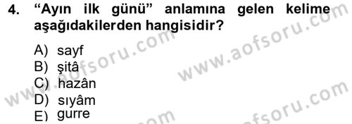 Osmanlı Türkçesi Metinleri 2 Dersi 2012 - 2013 Yılı (Final) Dönem Sonu Sınav Soruları 4. Soru