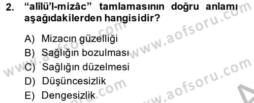 Osmanlı Türkçesi Metinleri 2 Dersi 2013 - 2014 Yılı (Vize) Ara Sınav Soruları 2. Soru