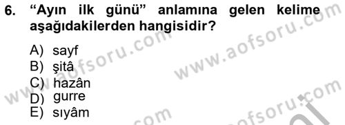 Osmanlı Türkçesi Metinleri 2 Dersi 2014 - 2015 Yılı (Vize) Ara Sınav Soruları 6. Soru