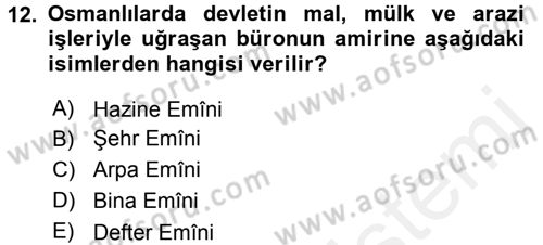 Osmanlı Türkçesi Metinleri 2 Dersi 2015 - 2016 Yılı (Vize) Ara Sınav Soruları 12. Soru