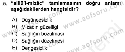 Osmanlı Türkçesi Metinleri 2 Dersi 2015 - 2016 Yılı (Vize) Ara Sınav Soruları 5. Soru