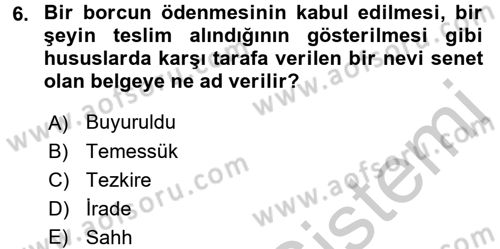 Osmanlı Türkçesi Metinleri 2 Dersi 2016 - 2017 Yılı (Vize) Ara Sınav Soruları 6. Soru