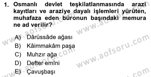 Osmanlı Türkçesi Metinleri 2 Dersi 2018 - 2019 Yılı (Vize) Ara Sınav Soruları 1. Soru