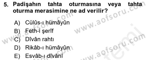 Osmanlı Türkçesi Metinleri 2 Dersi 2018 - 2019 Yılı (Vize) Ara Sınavı 5. Soru