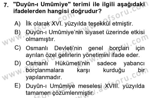 Osmanlı Türkçesi Metinleri 2 Dersi 2018 - 2019 Yılı (Final) Dönem Sonu Sınav Soruları 7. Soru