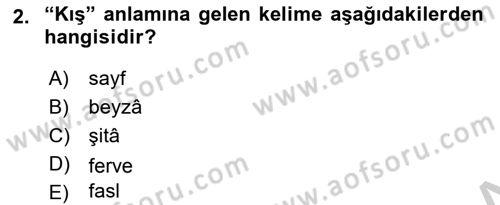 Osmanlı Türkçesi Metinleri 2 Dersi 2018 - 2019 Yılı Yaz Okulu Sınav Soruları 2. Soru