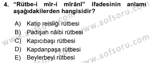 Osmanlı Türkçesi Metinleri 2 Dersi 2018 - 2019 Yılı Yaz Okulu Sınav Soruları 4. Soru